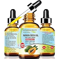 PAPAYA SEED OIL WILD GROWTH 100% Pure Natural Virgin Unrefined Undiluted Cold Pressed Carrier Oil for Face, Skin, Hair, Lip, Nails 1 Fl. oz. - 30 ml by Botanical Beauty