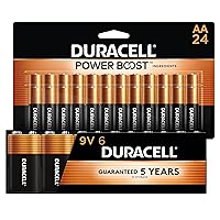 Duracell CopperTop AAA 24 Count + 9V 6 Count Alkaline Batteries Combo Pack - Long Lasting, All-Purpose Triple A and 9V Battery - 30 Count Total