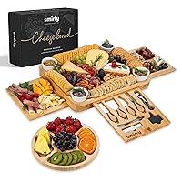 SMIRLY Charcuterie Boards Gift Set: Charcuterie Board Set, Bamboo Cheese Board Set - Unique Mothers Day Gifts for Mom - House Warming Gifts New Home, Wedding Gifts for Couple, Bridal Shower Gift