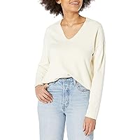 Anne Klein Women's CTTN Cashmere Ls V Nk-Anne White