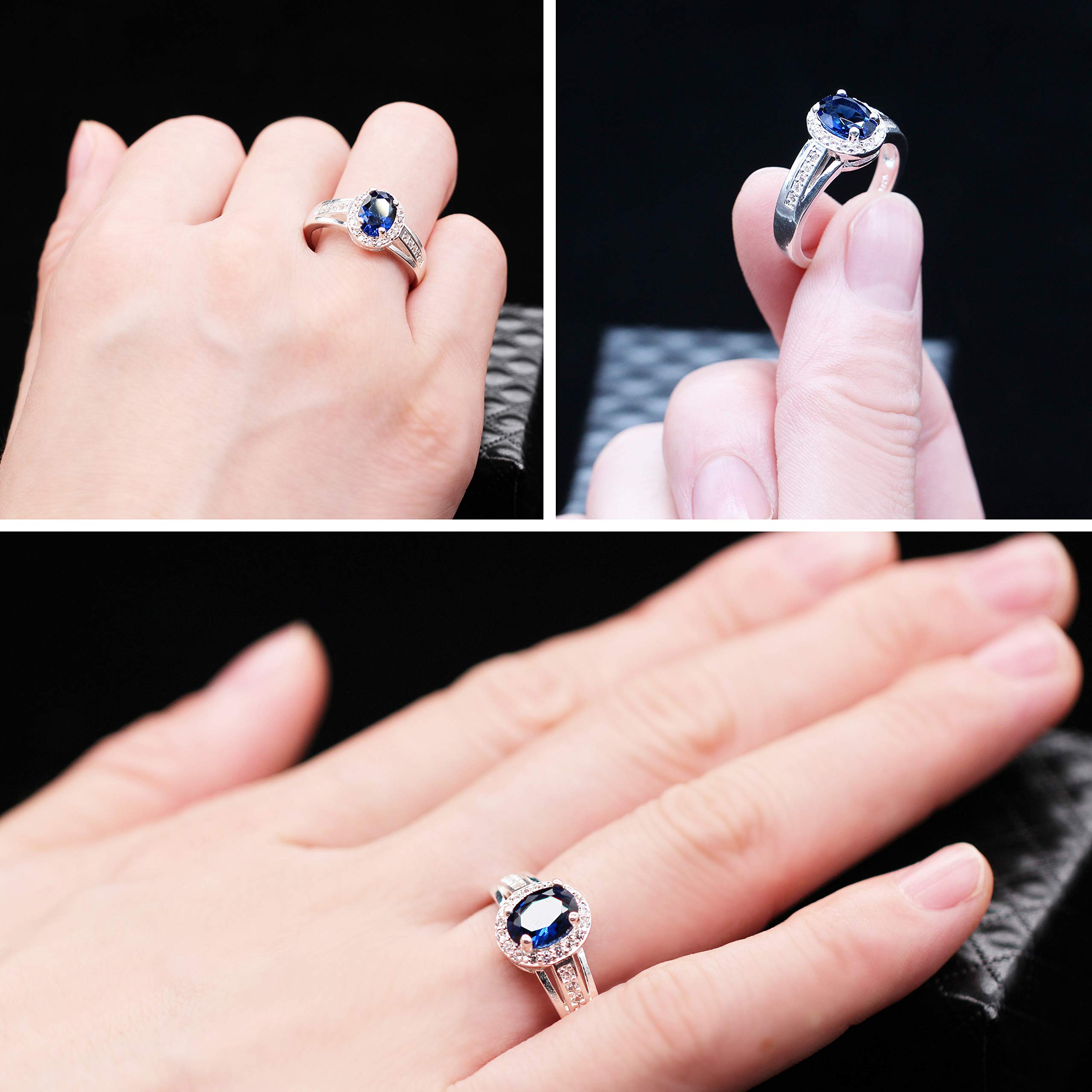 Uloveido Red CZ Crystal Halo Statement Rings Women Fashion Silver Plated Jewelry PJ139