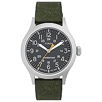Timex Men's Expedition Scout 40mm Quartz Leather Strap, Green, 20 Casual Watch (Model: TW4B229009J)