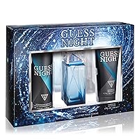 GUESS Night Men Eau de Toilette 3 Piece Gift Set - Cologne Spray 3.4 Fl. Oz., Deodorizing Body Spray 6.0 Oz., & Shower Gel 6.7 Fl. Oz.
