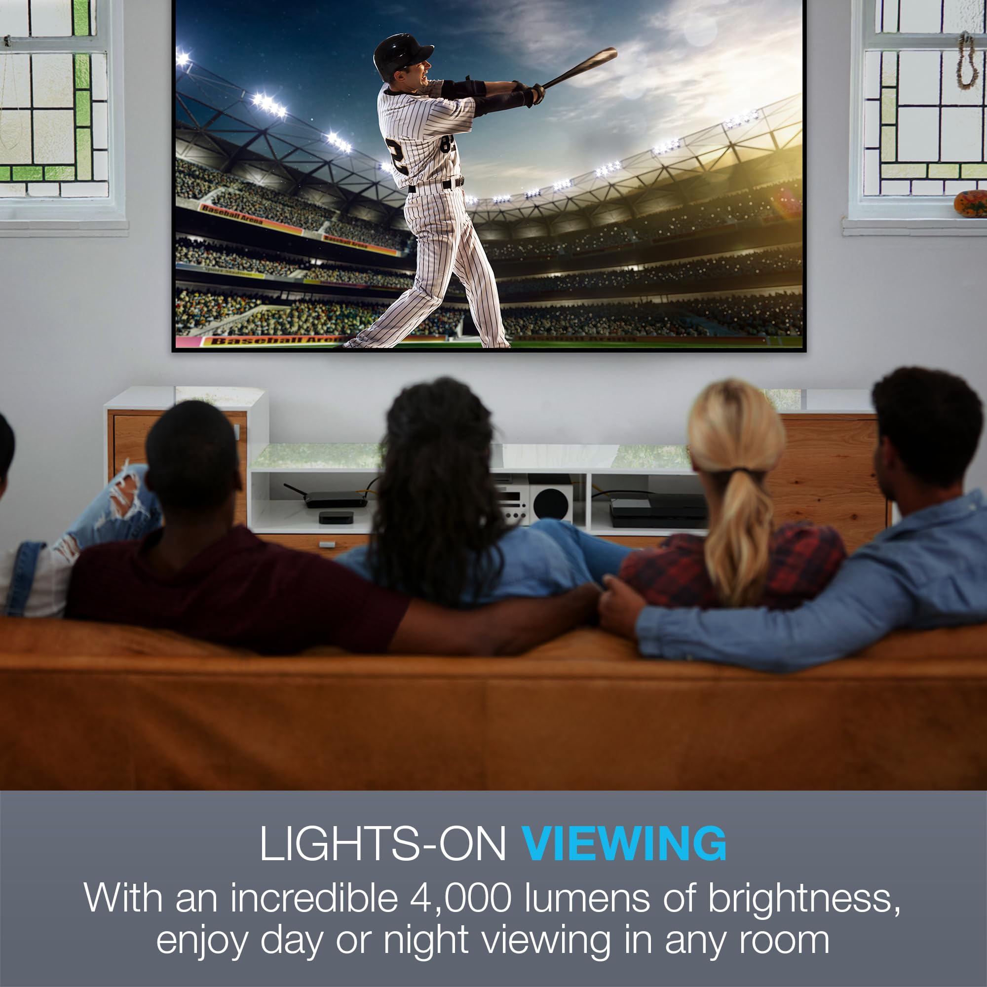 Optoma HZ40HDR Compact Long Throw Laser Home Theater and Gaming Projector, 1080p HD with 4K HDR Input, High Bright 4,000 Lumens for Day and Night Viewing