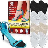 8 Metatarsal Pads for Women Anti Sliding Pads for Open Toe Shoes. Ball of Foot Cushions for Women High Heel All Day Pain Relief High Heel Comfort Pads