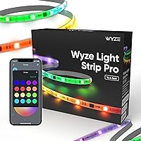 WYZE Light Strip Pro, 16.4ft WiFi LED Strip Lights, Multi-Color Segment Control, 16 Million Colors RGB with App Control and Sync to Music for Home, Kitchen, TV, Party, Works with Alexa and Google
