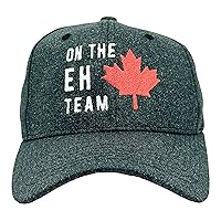 On The Eh Team Hat Funny Canada Maple Leaf Joke Cap Funny Hats Funny Sarcastic Novelty Hats for Men Black - EH Standard