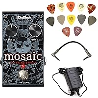Digitech MOSAIC 12-String Effect Pedal Bundle with 9V Power Supply, Patch Cable, and Dunlop PVP101 Pick Pack