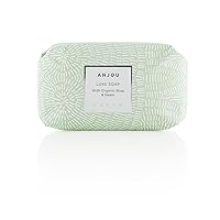 Triple-Milled Luxe Bar Soap (Anjou Fragrance) Moisturizing Hand and Body Wash with Organic Shea Butter, 5.7 oz