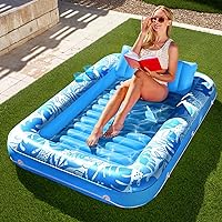 Sloosh Inflatable Tanning Pool Lounger Float for Adults, 70