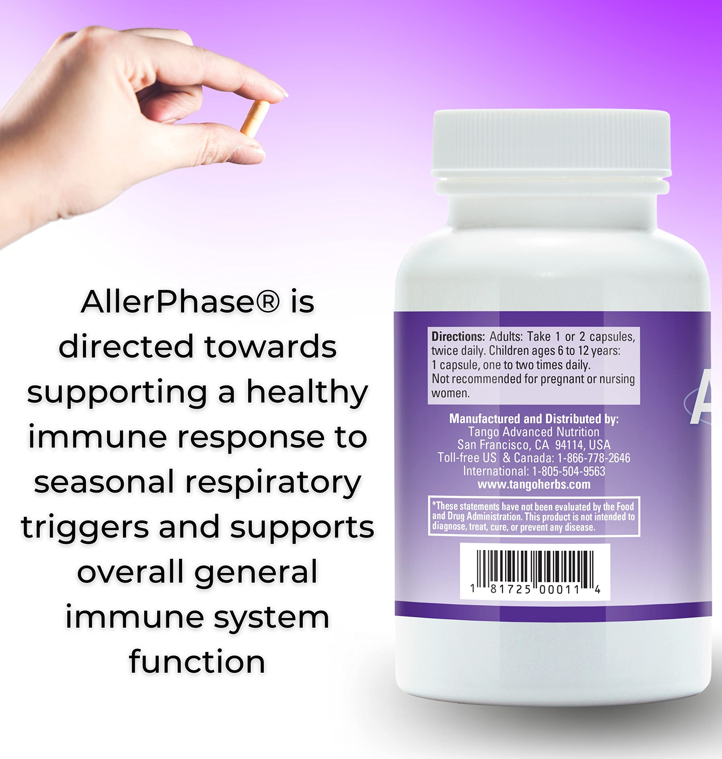 AllerPhase Natural Herbal Sinus and Lung Relief Supplement and ImmunoPhase Natural Herbal Immune Support Supplement
