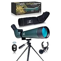 CREATIVE XP HD Spotting Scope with Tripod 20-60x80mm + Golf Rangefinder 1100 Yards - BAK 4 Prism Spotting Scopes for Target Shooting Hunting Astronomy Bird Watching - 100% Waterproof Shockproof IP67