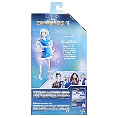 Disney Princess Zombies 3 Addison Fashion Doll - 12-Inch Doll with Long  Blue Hair,Dress,Shoes,and Accessories.Toy for Kids Ages 6 Years Old and Up