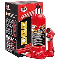 BIG RED T90603B Torin Hydraulic Welded Bottle Jack, 6 Ton (12,000 lb) Capacity, Red