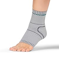 Ankle Support - Aids and Stabilizes the Ankle, and Helps to Alleviate and Prevent Pain during everyday activities - Grey - Size 3