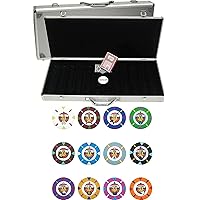 Rock & Roll 14gm 500 Chip Clay Poker Set with Aluminum Case - Choose Chips