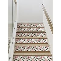 Rose Peel and Stick Stair Riser Strips (Beige, 6 Pack - 48