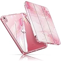 Compatible with iPad 11th Generation Case 2023 iPad 10th Generation Case 2022 10.9 Inch, Full Crystal Clear Back with Special Slot for Pencil & Charging Adapter, Fluid Gold Powder