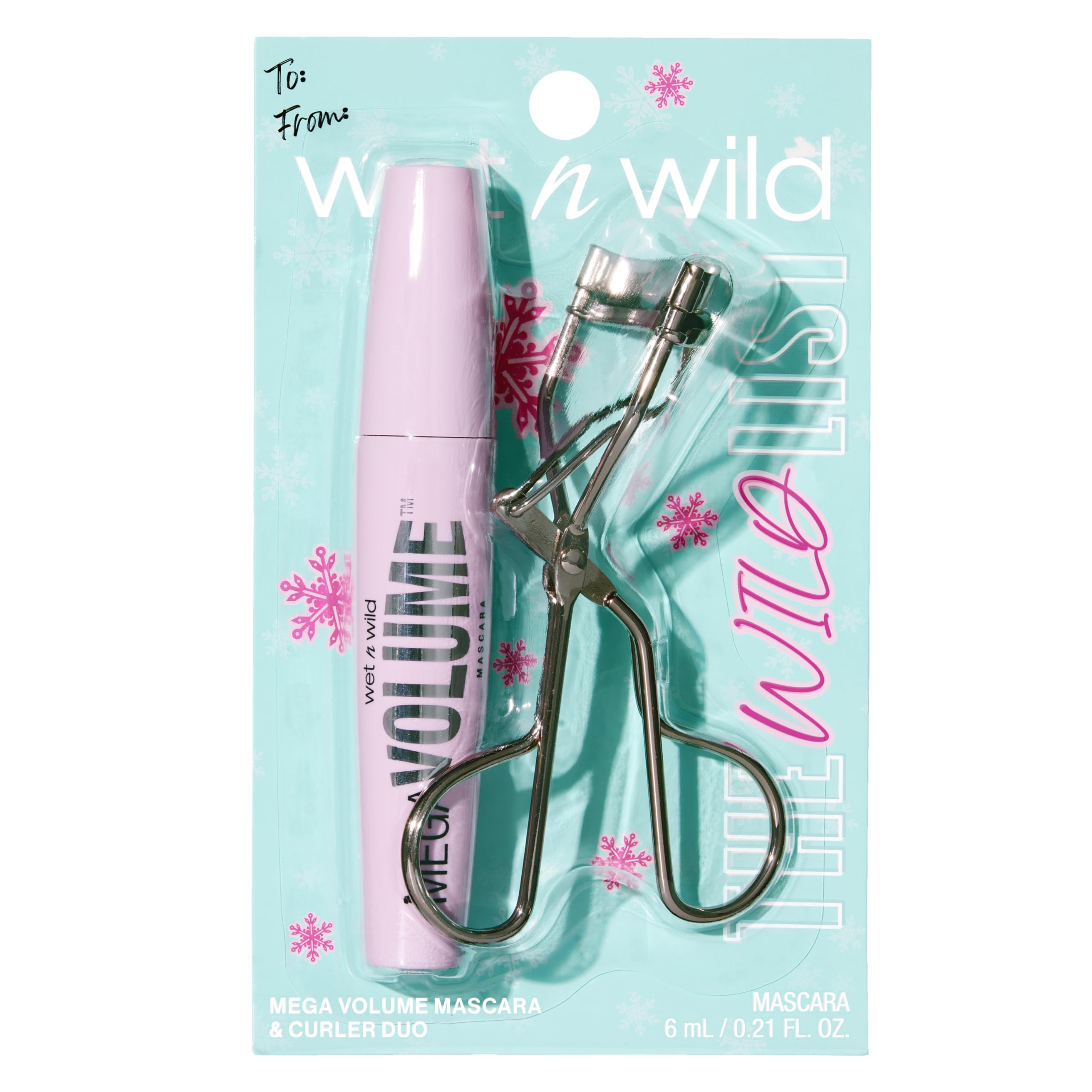 wet n wild The Wild List Mega Volume Mascara and Curler Duo | Holiday Gift Sets | Stocking Stuffers