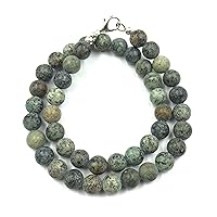 Natural African Turquoise Gemstone Round Beaded Stretchable 15.5