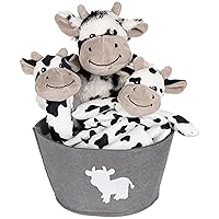 Trend Lab 4Piece Plush Gift Set Bucket, Cow