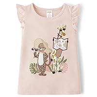 Gymboree Girls' and Toddler Spring and Summer Embroidered Graphic Short Sleeve T-Shirts