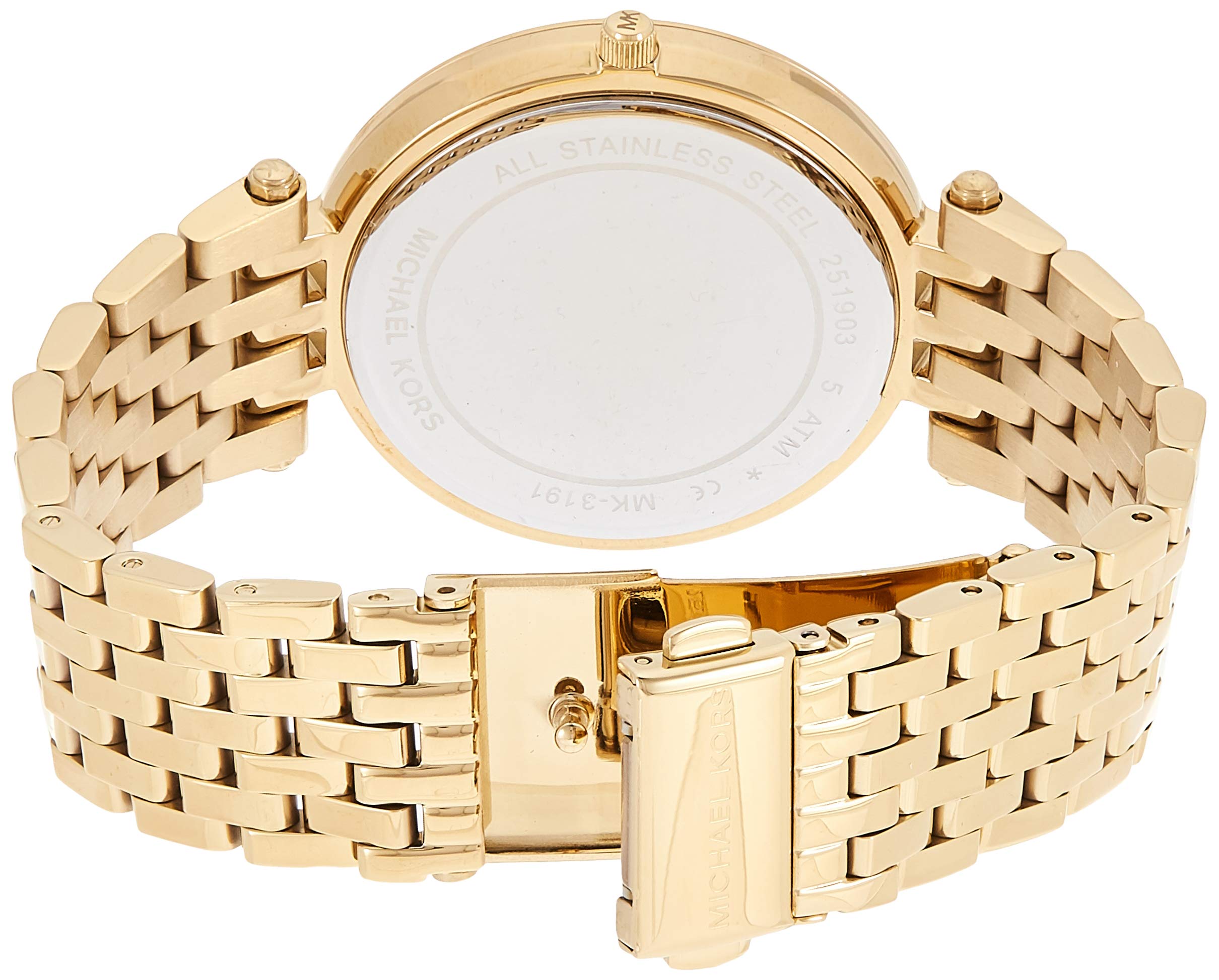 Michael Kors Women's Watch Darci, 39mm case Size, Three Hand Movement, Stainless Steel Strap, Gold, std, Bracelet