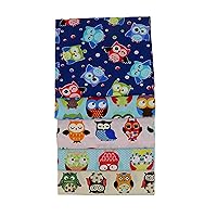 Cute Owl Fat Quarters Fabric Bundle, Precut Cotton Fabric for Sewing Quilting, 18 x 22 inches, (Cute Owl)