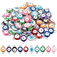 UNICRAFTALE Round Connectors Charm Stainless Steel Enamel Links Colorful Linking Charm Linking Pendants Connectors Jewelry Links