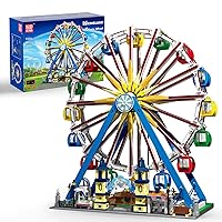 Mould King Ferris Wheel Toy Building Blocks Kit with LED Lights, Rotating Ferris Wheel Building Toys, Collectible Amusement Park Ferris Wheel Toy Building Blocks for Kids 14+ and Adults(3836 PCS)