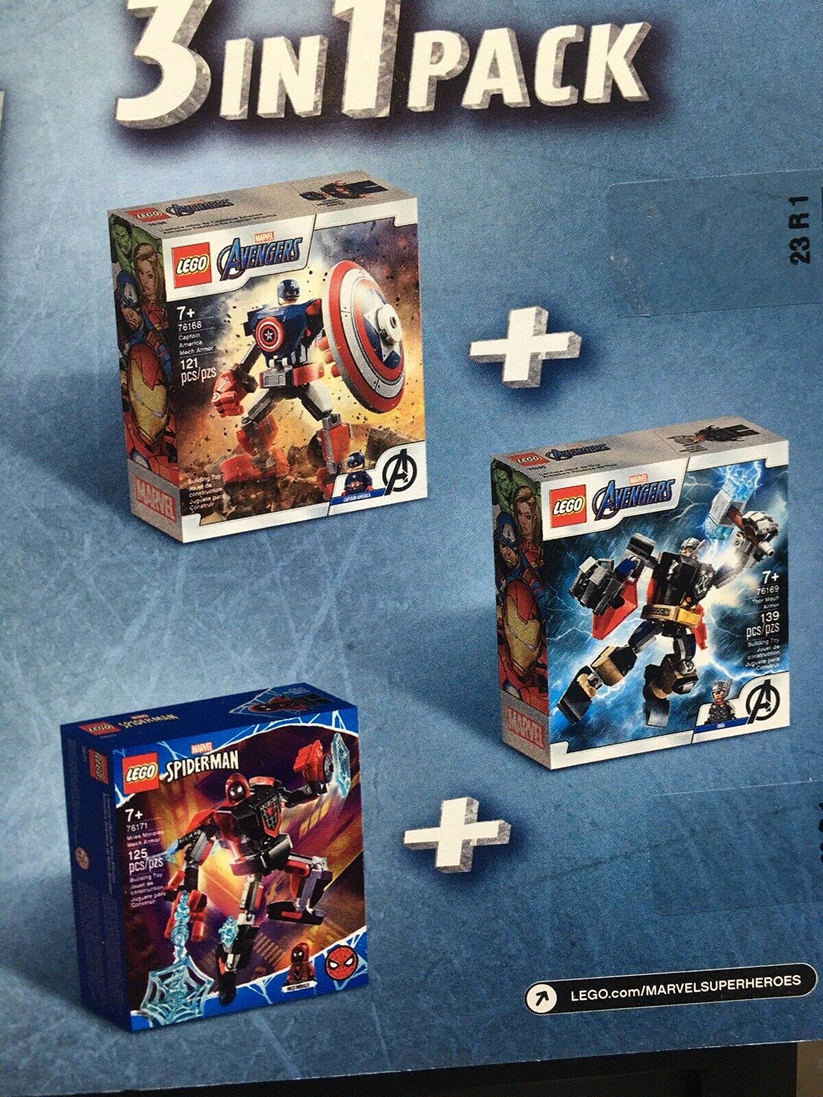 Lego Super Heroes Marvel Tri-Pack Included: Marvel Avengers Classic Thor, Captain America, & Spider-Man Miles Morales 385 Total Pieces