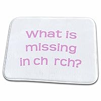 3dRose Mark Andrews ZeGear Spiritual - What Is Missing in Church - Dish Drying Mats (ddm-32838-1)