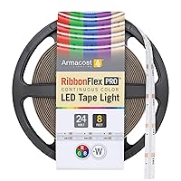 Armacost Lighting RibbonFlex Pro 24V COB LED Strip Light Tape RGB+W, 300 Lumens/Ft, 2.5M 177710