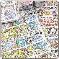 Decorative Adhesive Tapes Cartoon Girl Washi Tape Great for Bullet Journal Supplies, Arts, Scrapbook, DIY Crafts, Planners (naicha2)