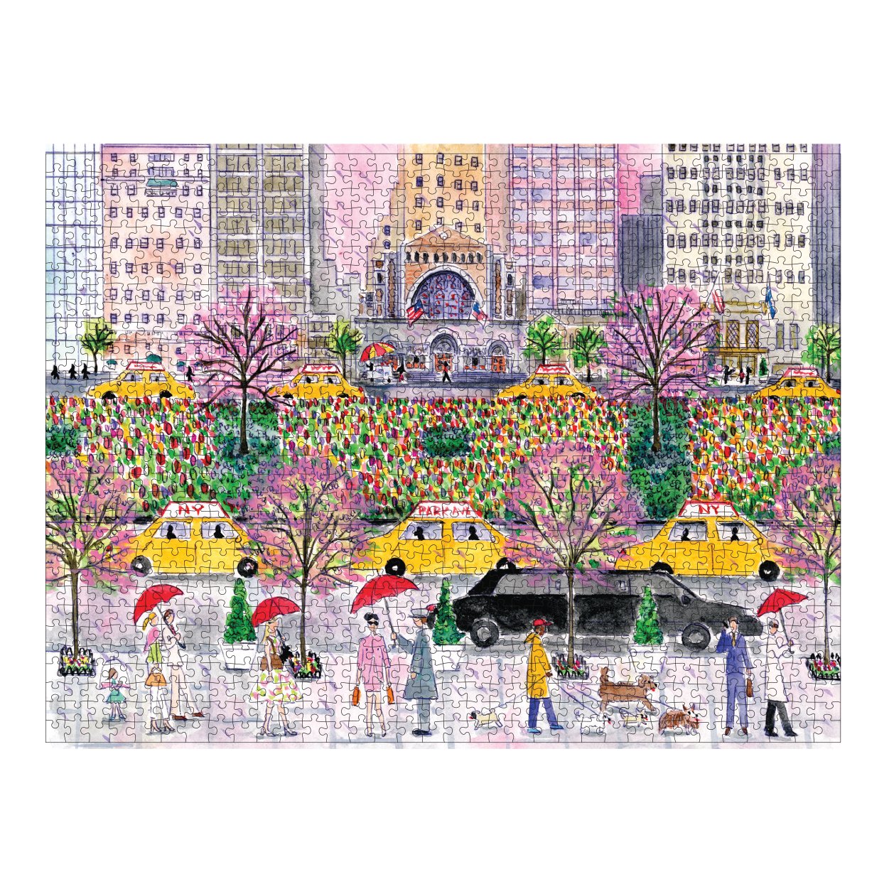 Galison Michael Storrings 1000 Piece Spring on Park Avenue New York City Jigsaw Puzzle for Adults, Vibrant Challenging Puzzle with NYC's famed Park Avenue Scene