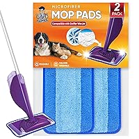 DR DAPPER Reusable Wet Jet Pads Compatible with Swiffer WetJet Mop, 2 Pack Wet Jet Refills, Reusable Wet Pads, Microfiber Mop Pad Refills for Floor Mopping and Cleaning, Wet & Dry Use Refills, Blue
