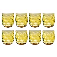 QG 14 oz Colorful Acrylic Plastic Wine Rocks Glass Tumbler Set of 8 Yellow