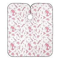 ALAZA Hairdressing Tool Print Pink Rose Butterfly Waterproof Barber Cape for Men Women Beard Shaving Bib Apron Professional Hair Cutting Cloth, 65 x 55 inch