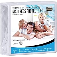 Utopia Bedding Waterproof Mattress Protector Full Size, Premium Terry Mattress Cover 200 GSM, Breathable, Fitted Style with Stretchable Pockets (White)