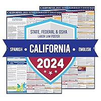 2024 California State and Federal Labor Laws Poster - Combo Spanish English - OSHA Workplace Compliant FLSA FMLA EEOC Updates - All in One Required Compliance Posting 24
