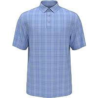 Men's Printed Plaid Short Sleeve Golf Polo Shirt