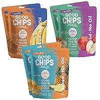 Baked Fruit Snack Pack by GOOD CHIPS. Pineapple, Sweet Plantain Banana and Apple Chips. Oil Free, Vegan, Non-Gmo, Variety Pack of 6