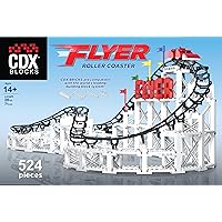 Flyer - 539 Pieces, Building Brick Set, Gravity Powered Roller Coaster Model, Promotes STEM Learning