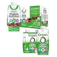 Orgain Organic Nutritional Shake, Creamy Chocolate Fudge + Vanilla Bean, 11 Fl Oz (Pack of 4)