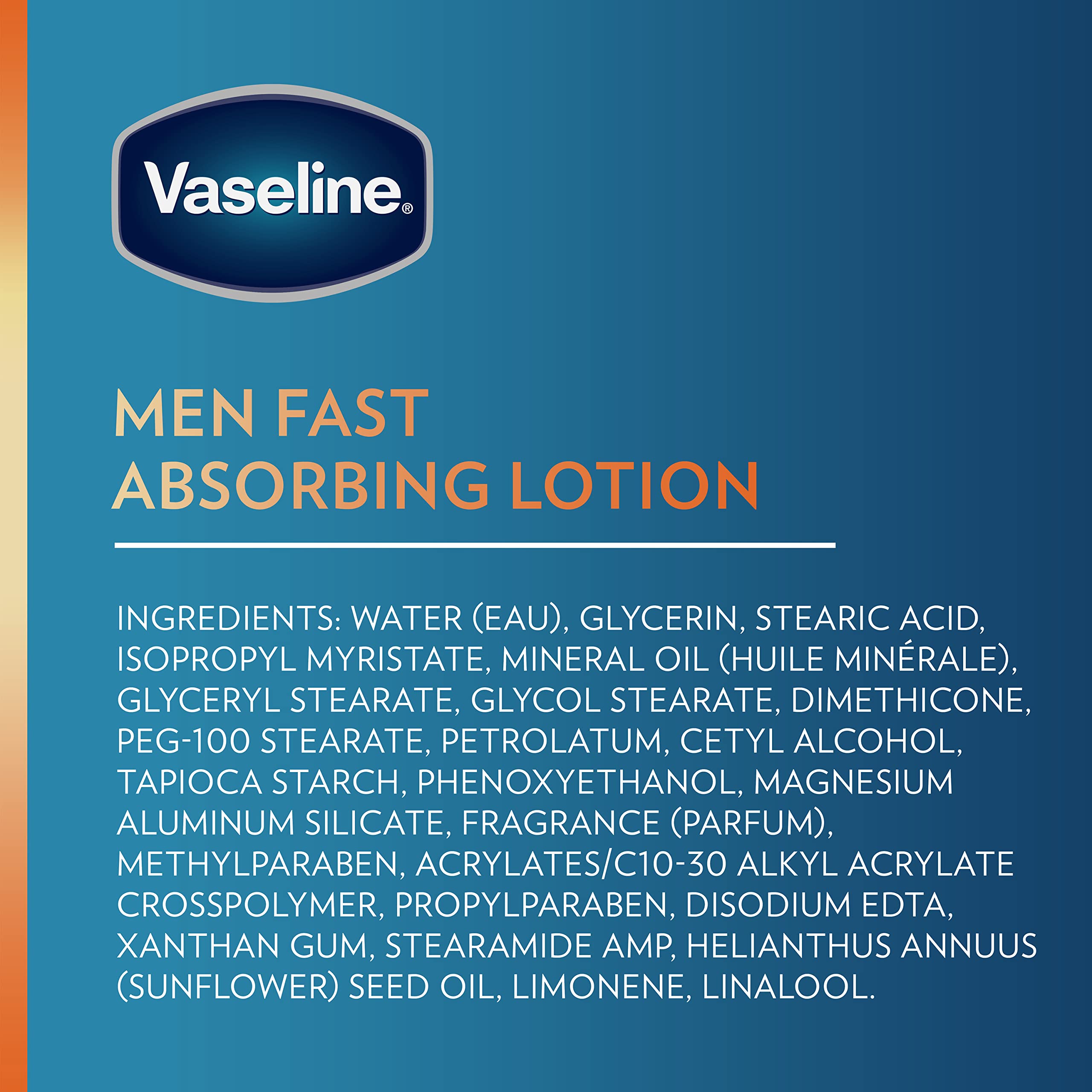 Vaseline Men Hand & Body Lotion Healing Moisture 4 ct For Dry or Cracked Skin Non-Greasy 20.3 oz