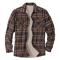 Men's Shirts Jacket Casual Sherpa Fleece Lined Plaid Flannel Coats Long Sleeve Button Down Wall Fall Winter Outwear