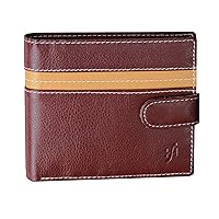 Men's Vt Rich Leather Two Tone Luxury Wallet Multi Card & Coin Holder Brown