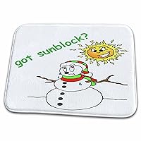 3dRose Christmas Humor Funny Melting Snowman Got Sunblock... - Bathroom Bath Rug Mats (rug-297988-1)