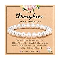 Wedding Jewelry for Mother of The Bride, Mother of The Groom, Grandma, Mother in Law, Daughter, Bride, Bridesmaid, Pearl Bracelet for Women