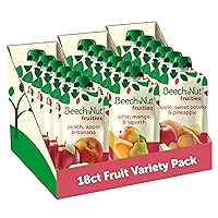Beech-Nut Baby Food Pouches Variety Pack, Fruit Purees, 3.5 oz (18 Pack)